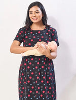 Hosiery Cotton Zipless Flip Open Maternity Feeding Maxi - Mangai Nighties