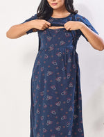 Hosiery Cotton zipless feeding frock back tie Rope - Mangai Nighties