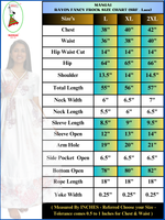 Rayon Long Frock Lace V Neckline Flared Frock Size Chart - Mangai Nighties