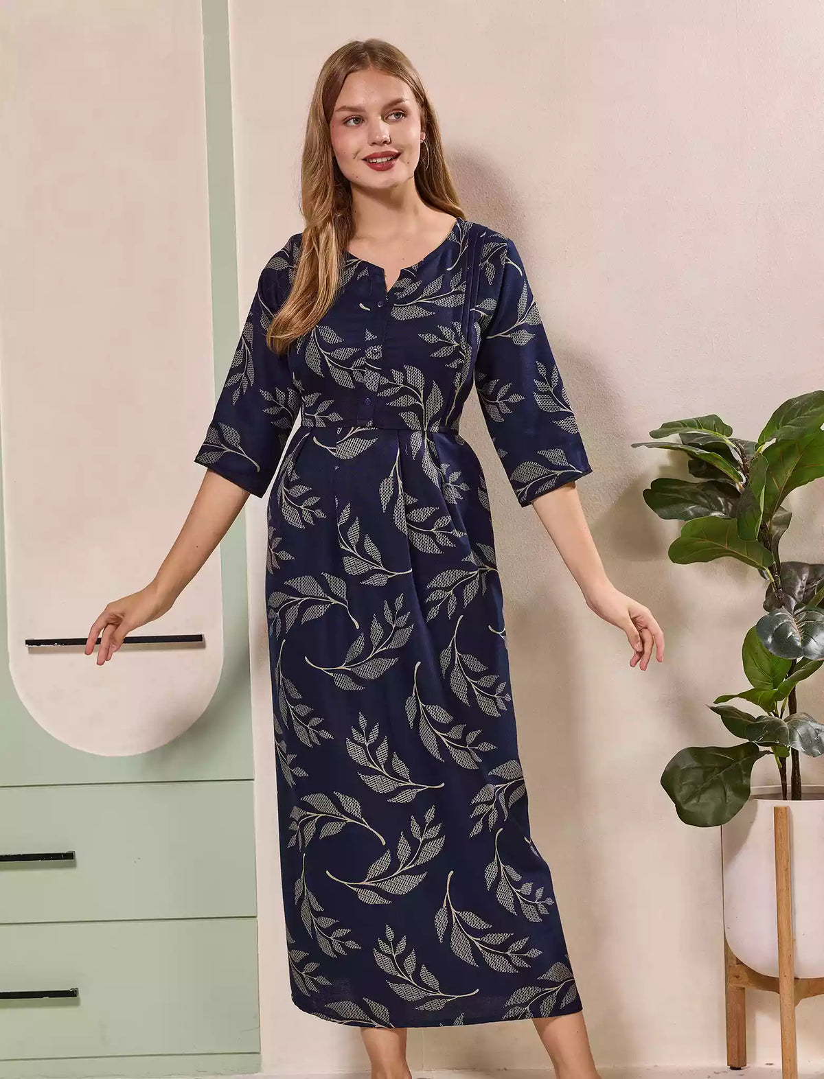 Navy Blue Alpine Kurti Style – Mangai nighties