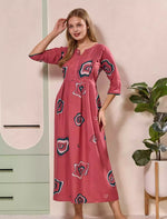 Peach Alpine Kurti with 3/4 long Sleeves - Mangai Nighties