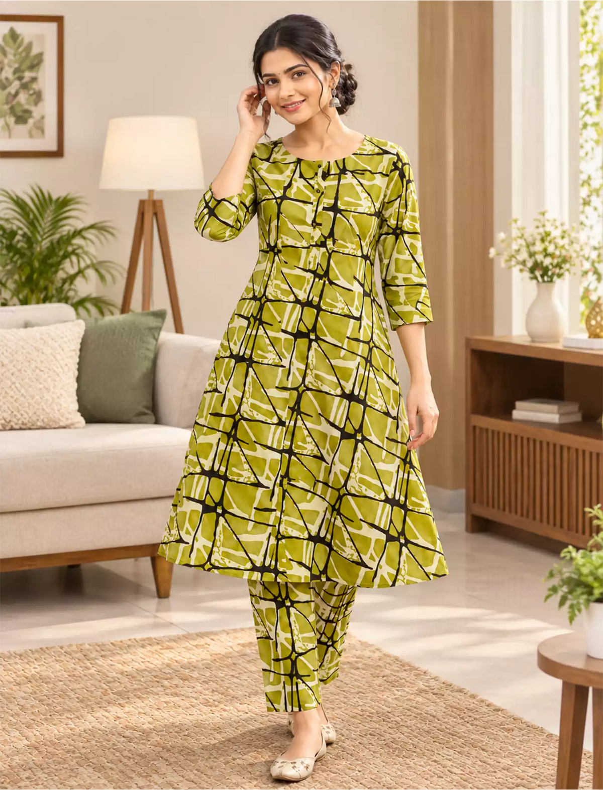 Rayon Co-ord Set for Women | Long Top & Bottom | Casual Wear Look - Mangai Nighties