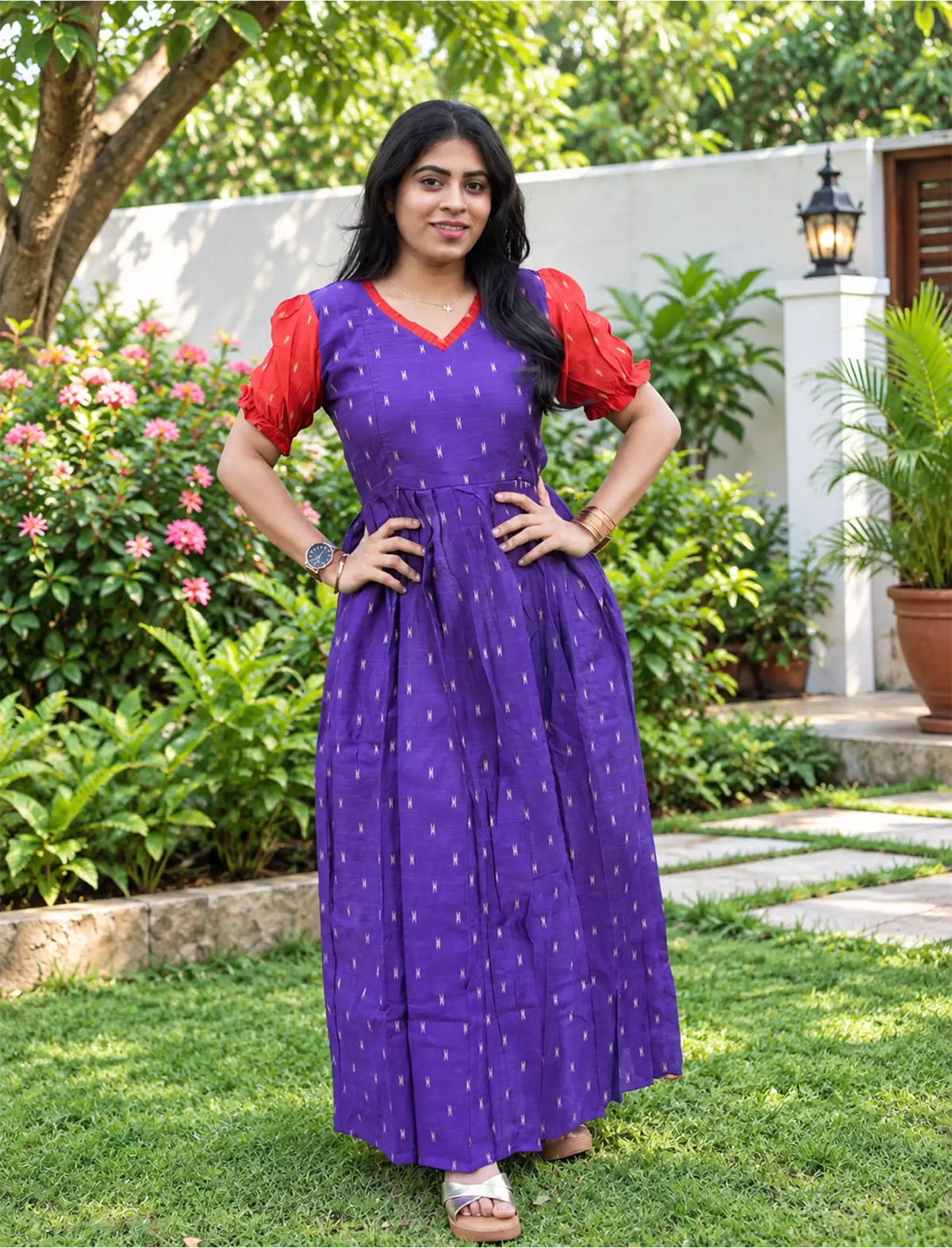 MANGAI New Festive Maternity Wear | Invisible Feeding Zipper | Side Pocket | Adjustable Back Tie Rope | Long Top Casual Wear (MFW-N)