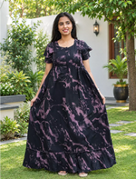 Rayon Abstract Maternity Frock with Zip | Mangai Nighties