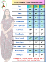 Regular Fit Premium Quality Cotton Nighty with Side Pocket - Mangai Nighties