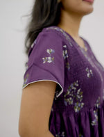 Alpine Floral Stretchable Smocking Nighty for Women – Mangai Nighties