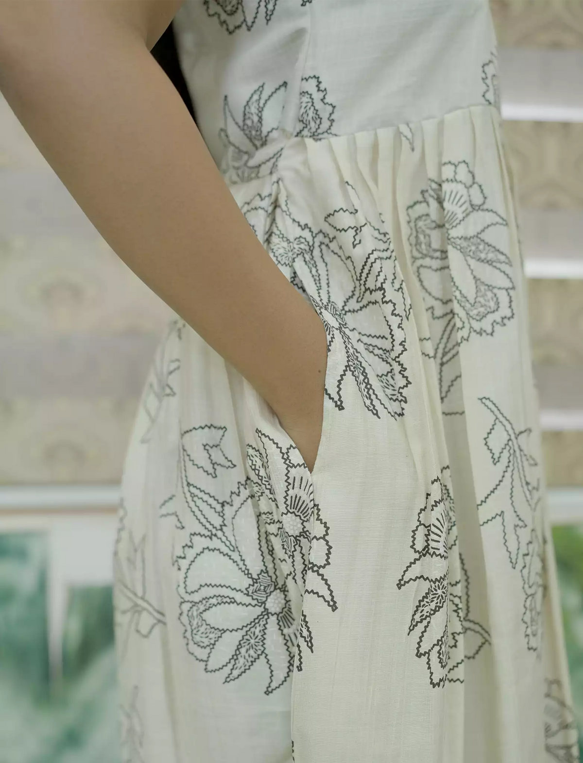 Floral Print Festive Wear Rayon Vatican Maxi Frock with Side Pocket- Mangai Nighties