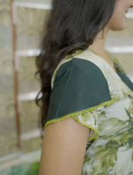 Abstract Botanical Foliage Print Festive Wear Vatican Maxi Frock - Mangai Nighties