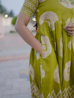 Geometric Batik Print Rayon Vatican Frock with Back Tie Rope - Mangai Nighties