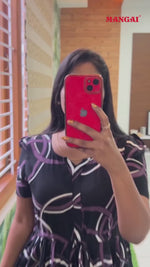 MANGAI Stylish Arrivals Rayon Gathering Frock Model Night Gown's | Adjustable Rope | Front and Back Frock Style | Puff Sleeve | Trending Collection's for Stylish Women's (GFK)