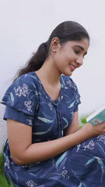 Stylish Alpine FULL FROCK Model Nighties| Fancy Sleeves & Neck Pattern| Side Pocket with Back Tie Rope | Perfect Nightwear Trendy Women's (FRK)