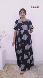 Mangai 3 Layer Frock Model Nighties Soft and Smooth Premium Quality Rayon Material , Fancy Frilled Sleeve, Side Pocket , Back tie Rope , Stylish Collection's for Trendy Women's (MRK)