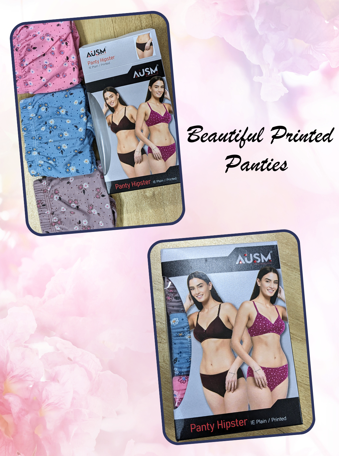 AUSM Premium Cotton Printed Panties | Superior Quality | Flexible Elastic Fit | Pack of 3 (PRNTED PNTYS)