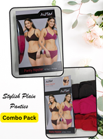 AUSM Premium Cotton Panty - Superior Quality | Comfort Elastic Type | Beautiful Plain Panties (AUSM & ELVYA)