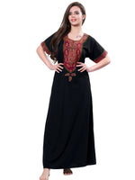 MANGAI Premium KARACHI Embroidery Nighties | Beautiful Embroidery Design's | Branded Quality | Half Sleeve | Regular Model | Stylish Nightdress for Women (KEM)