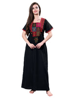 MANGAI Premium KARACHI Embroidery Nighties | Beautiful Embroidery Design's | Branded Quality | Half Sleeve | Regular Model | Stylish Nightdress for Women (KEM)