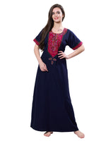 MANGAI Premium KARACHI Embroidery Nighties | Beautiful Embroidery Design's | Branded Quality | Half Sleeve | Regular Model | Stylish Nightdress for Women (KEM)