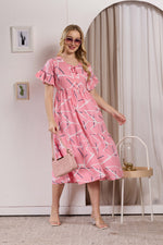 Rayon MAXI FROCK Model Nighties | Fancy Petal Sleeve | Fancy Neck & Side Pocket | Pleated Frock MAXI Style | Trendy Collection's for Stylish Women & Teenage Girl (PSG-H)
