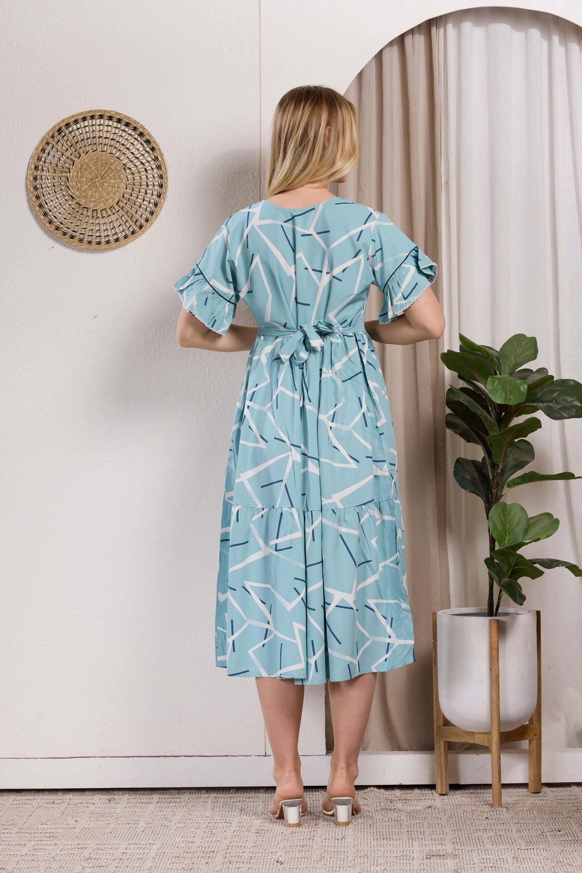 Rayon MAXI FROCK Model Nighties | Fancy Petal Sleeve | Fancy Neck & Side Pocket | Pleated Frock MAXI Style | Trendy Collection's for Stylish Women & Teenage Girl (PSG-H)