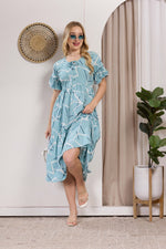 Rayon MAXI FROCK Model Nighties | Fancy Petal Sleeve | Fancy Neck & Side Pocket | Pleated Frock MAXI Style | Trendy Collection's for Stylish Women & Teenage Girl (PSG-H)