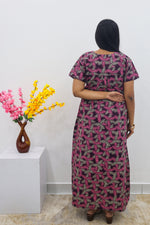 MANGAI Cotton Printed Pleated Nighties - All Over Printed Stylish Nighties | Side Cut Pocket | Front Open Zipper Type | Beautiful Nighties for Stylish Women's (SLB-P)