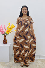 MANGAI New Regular Fit Cotton Printed Nighties - All Over Printed Stylish Nightwear for Stylish Women | Side Cut Pocket | Beautiful Nighties for Stylish Women's | Colourful Printed Cotton Nighties (SLB)