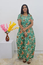 MANGAI New Regular Fit Cotton Printed Nighties - All Over Printed Stylish Nightwear for Stylish Women | Side Cut Pocket | Beautiful Nighties for Stylish Women's | Colourful Printed Cotton Nighties (SLB)