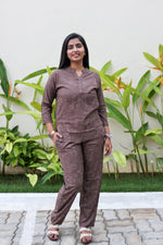 New MANGAI Stylish Rayon Cord Set Night Suits for all Stylish Women's | Long Sleeve with Size Pocket Beautiful all Over Printed Elastic Waist Top & Bottom Cord Set your Perfect Nightwear Companion (MRNS)