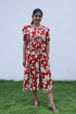 Rayon Colourful Foil Printing Gathering Frock Model Nighties | Side Pocket and Gathering Front Rope | Fancy Sleeve & Maxi Frock Nightwear for Stylish Women's (FGF)