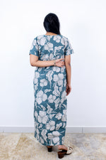 MANGAI Cotton Printed Pleated Nighties - All Over Printed Stylish Nighties | Side Cut Pocket | Front Open Zipper Type | Beautiful Nighties for Stylish Women's (SLB-P)