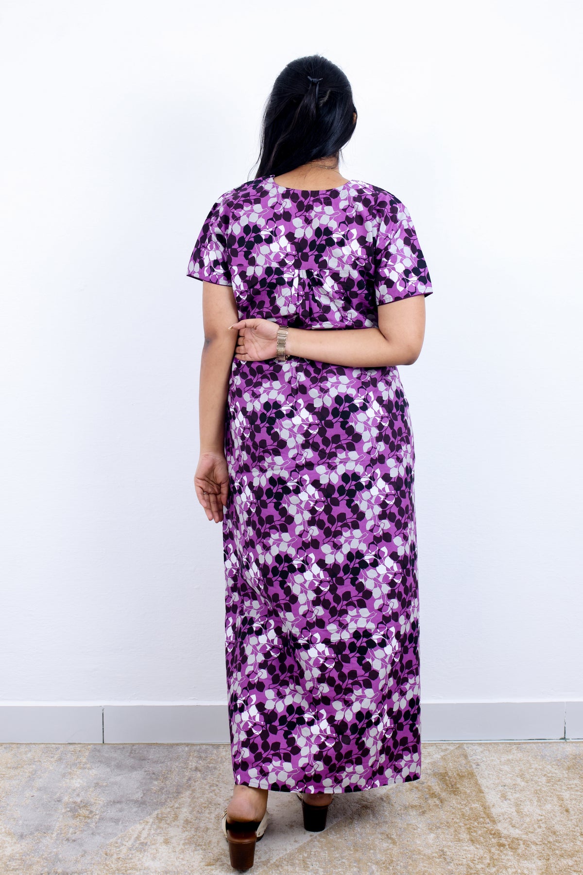 MANGAI Premium Cotton Printed Pleated Model Half Sleeve 3XL Size Nighties - Fancy Neck | With Side Pocket |Shrinkage Free Nighties | Trendy Collection's for Stylish Women's (3PZZ)