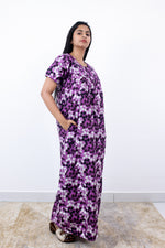 MANGAI Premium Cotton Printed Pleated Model Half Sleeve 3XL Size Nighties - Fancy Neck | With Side Pocket |Shrinkage Free Nighties | Trendy Collection's for Stylish Women's (3PZZ)