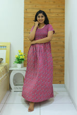 New Smocking Nighty | Stretchable Elastic Type | Beautiful Pleated Model | Side Pocket | Stylish Nighty for Stylish Women's (OM-RAH)
