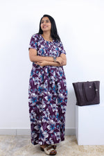 MANGAI Premium Cotton Printed Pleated Model Half Sleeve 3XL Size Nighties - Fancy Neck | With Side Pocket |Shrinkage Free Nighties | Trendy Collection's for Stylish Women's (3PZZ)