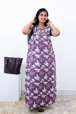 MANGAI Premium Cotton Printed Pleated Model Half Sleeve 3XL Size Nighties - Fancy Neck | With Side Pocket |Shrinkage Free Nighties | Trendy Collection's for Stylish Women's (3PZZ)