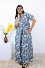 MANGAI Premium Cotton Printed Pleated Model Half Sleeve 3XL Size Nighties - Fancy Neck | With Side Pocket |Shrinkage Free Nighties | Trendy Collection's for Stylish Women's (3PZZ)