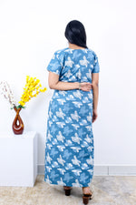 MANGAI Cotton Printed Pleated Nighties - All Over Printed Stylish Nighties | Side Cut Pocket | Front Open Zipper Type | Beautiful Nighties for Stylish Women's (SLB-P)