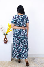 MANGAI Premium Cotton Printed Pleated Model Half Sleeve 3XL Size Nighties - Fancy Neck | With Side Pocket |Shrinkage Free Nighties | Trendy Collection's for Stylish Women's (3PZZ)