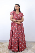 Stylish Alpine 3 Layer Frock Model Nighties| Fancy Sleeves & Neck Pattern| Side Pocket with Back Tie Rope | Perfect Nightwear Trendy Women's (AFK)