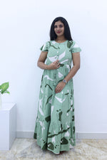 Imported Rayon Gathering Frock Model Night Gown's | Front Adjustable Gathering Style Rope Rope | Front Closed Button | Double Layer Sleeve | Trending Collection's for Stylish Women's (IRF)