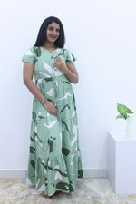 Imported Rayon Gathering Frock Model Night Gown's | Front Adjustable Gathering Style Rope Rope | Front Closed Button | Double Layer Sleeve | Trending Collection's for Stylish Women's (IRF)