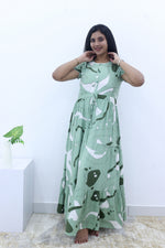 Imported Rayon Gathering Frock Model Night Gown's | Front Adjustable Gathering Style Rope Rope | Front Closed Button | Double Layer Sleeve | Trending Collection's for Stylish Women's (IRF)