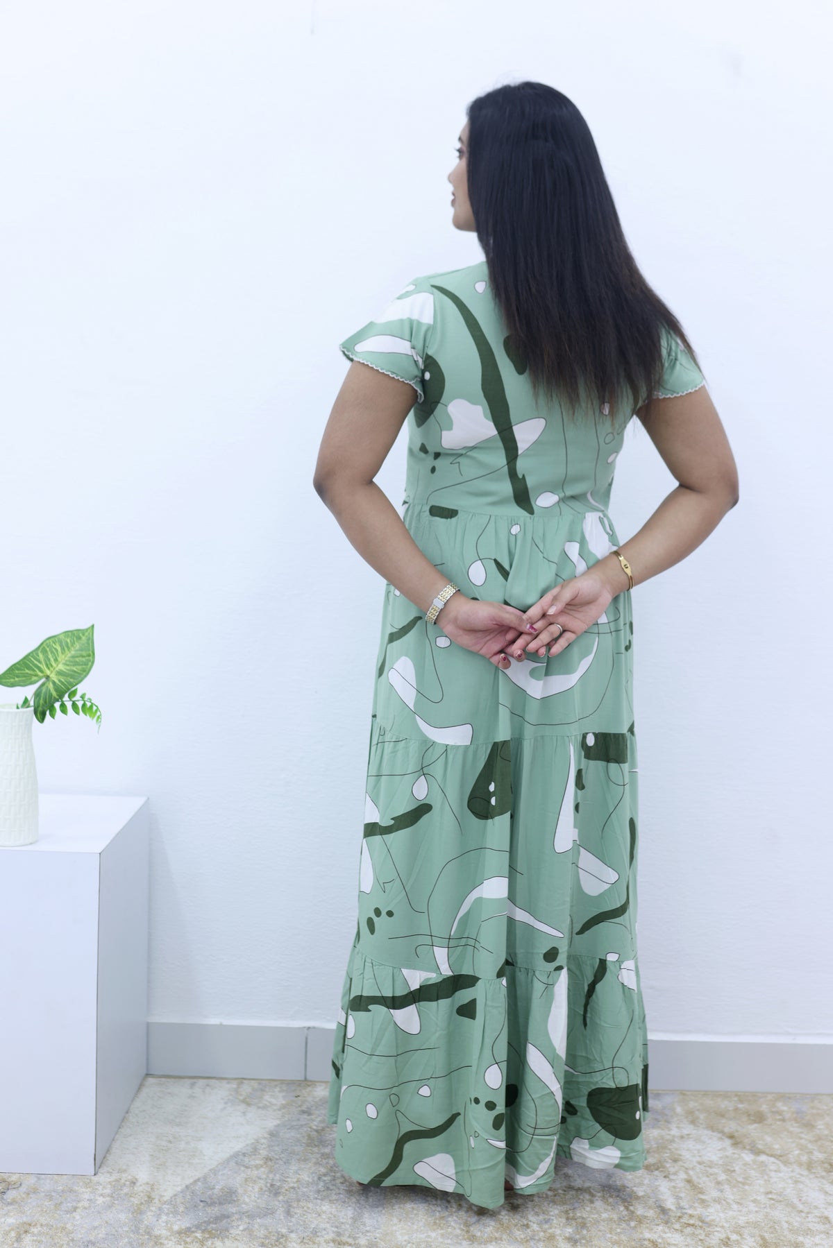 Imported Rayon Gathering Frock Model Night Gown's | Front Adjustable Gathering Style Rope Rope | Front Closed Button | Double Layer Sleeve | Trending Collection's for Stylish Women's (IRF)