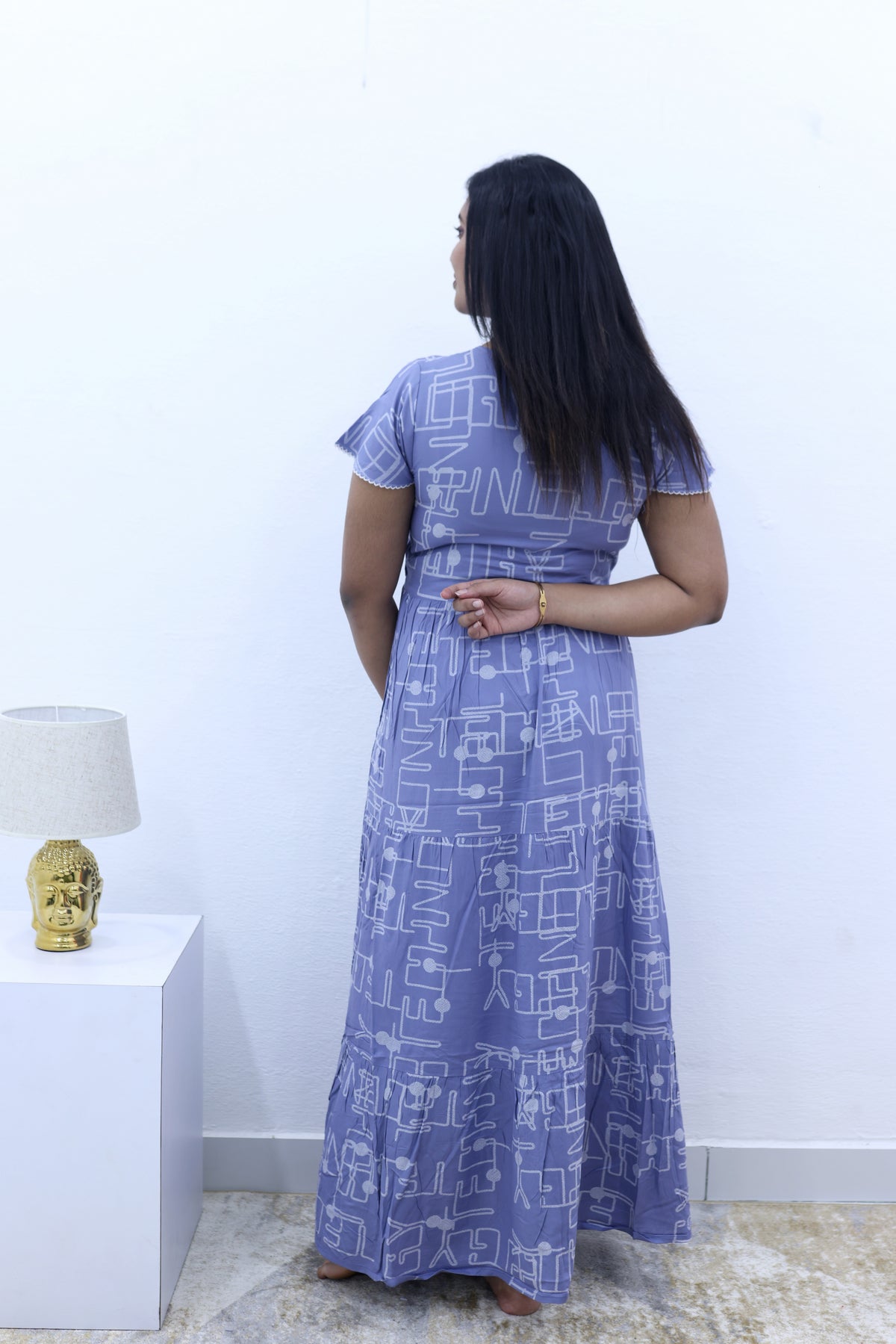 Imported Rayon Gathering Frock Model Night Gown's | Front Adjustable Gathering Style Rope Rope | Front Closed Button | Double Layer Sleeve | Trending Collection's for Stylish Women's (IRF)