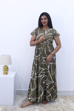 Imported Rayon Gathering Frock Model Night Gown's | Front Adjustable Gathering Style Rope Rope | Front Closed Button | Double Layer Sleeve | Trending Collection's for Stylish Women's (IRF)