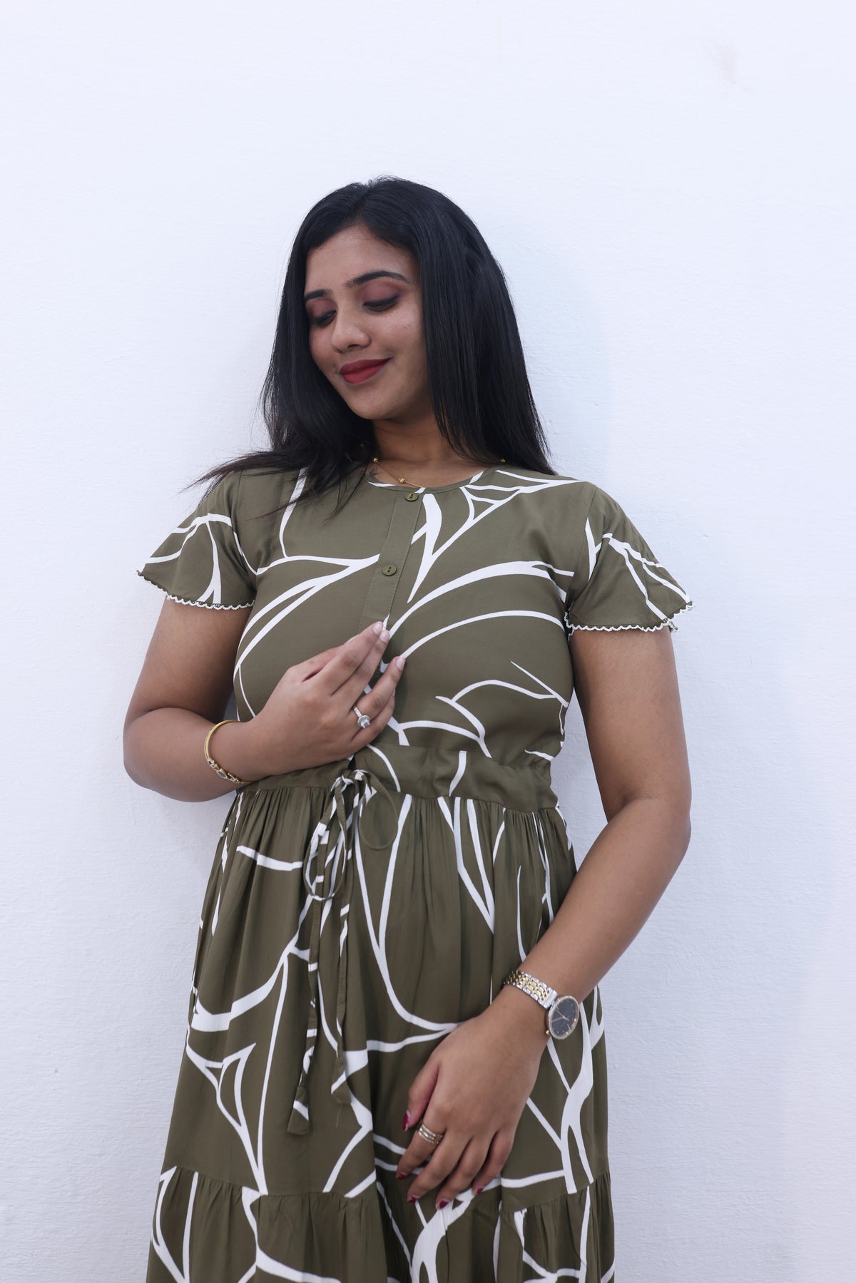 Imported Rayon Gathering Frock Model Night Gown's | Front Adjustable Gathering Style Rope Rope | Front Closed Button | Double Layer Sleeve | Trending Collection's for Stylish Women's (IRF)