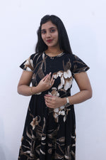 Imported Rayon Gathering Frock Model Night Gown's | Front Adjustable Gathering Style Rope Rope | Front Closed Button | Double Layer Sleeve | Trending Collection's for Stylish Women's (IRF)