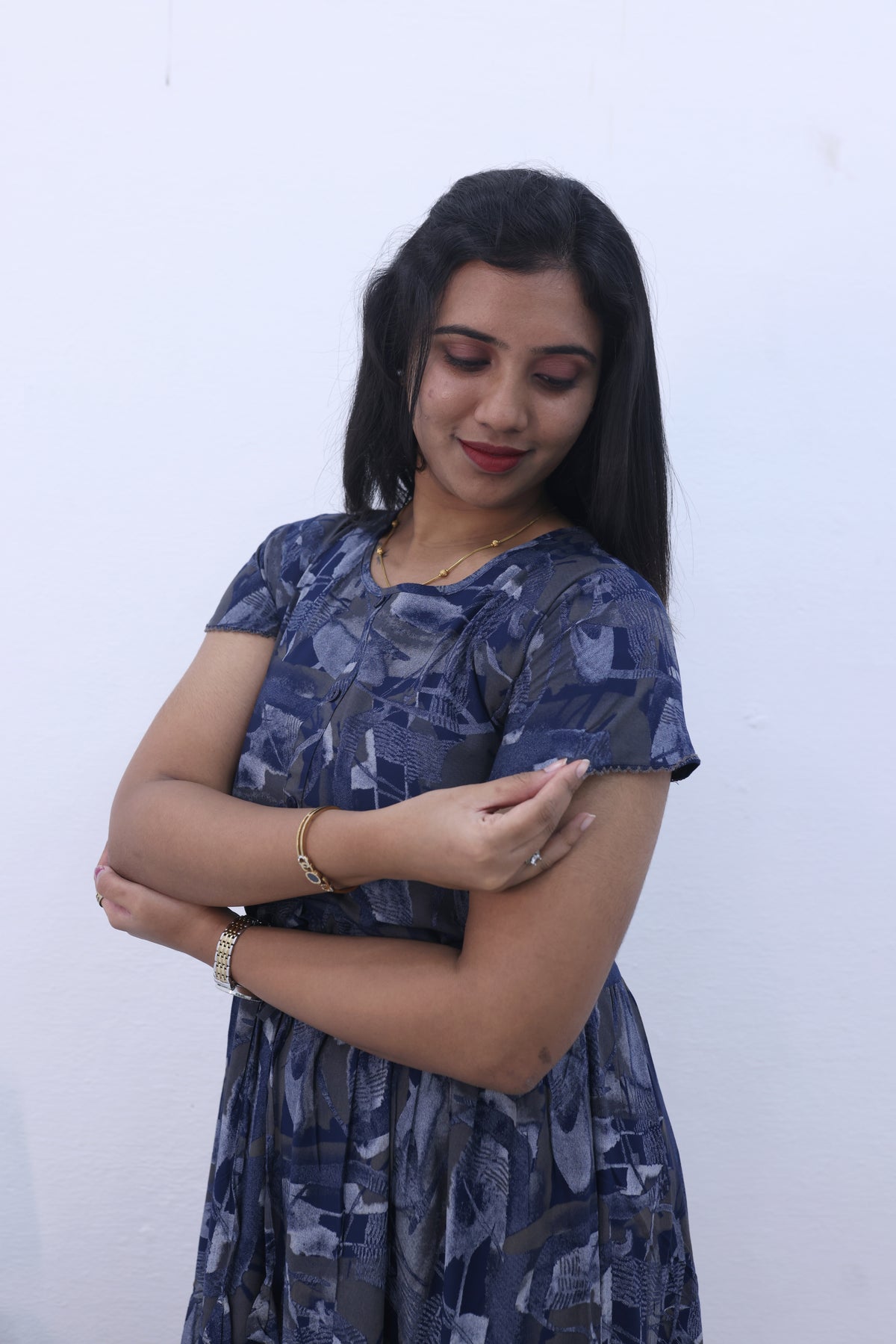 Imported Rayon Gathering Frock Model Night Gown's | Front Adjustable Gathering Style Rope Rope | Front Closed Button | Double Layer Sleeve | Trending Collection's for Stylish Women's (IRF)