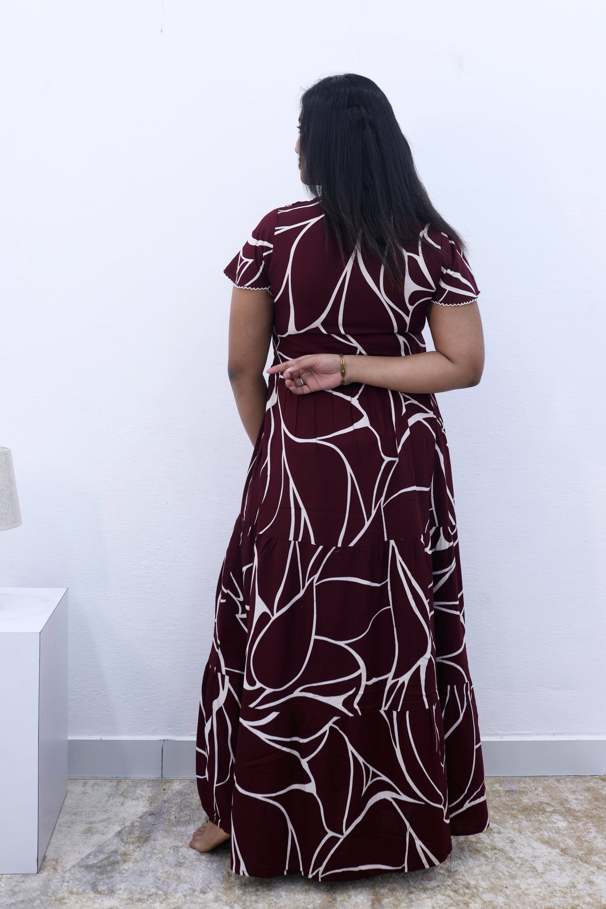 Imported Rayon Gathering Frock Model Night Gown's | Front Adjustable Gathering Style Rope Rope | Front Closed Button | Double Layer Sleeve | Trending Collection's for Stylish Women's (IRF)