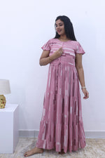 Imported Rayon Gathering Frock Model Night Gown's | Front Adjustable Gathering Style Rope Rope | Front Closed Button | Double Layer Sleeve | Trending Collection's for Stylish Women's (IRF)